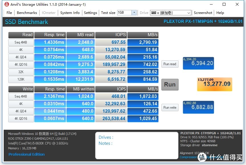 东芝96层堆叠BiCS4闪存颗粒+超大动态SLC Cache——浦科特M9P Plus 1T详测