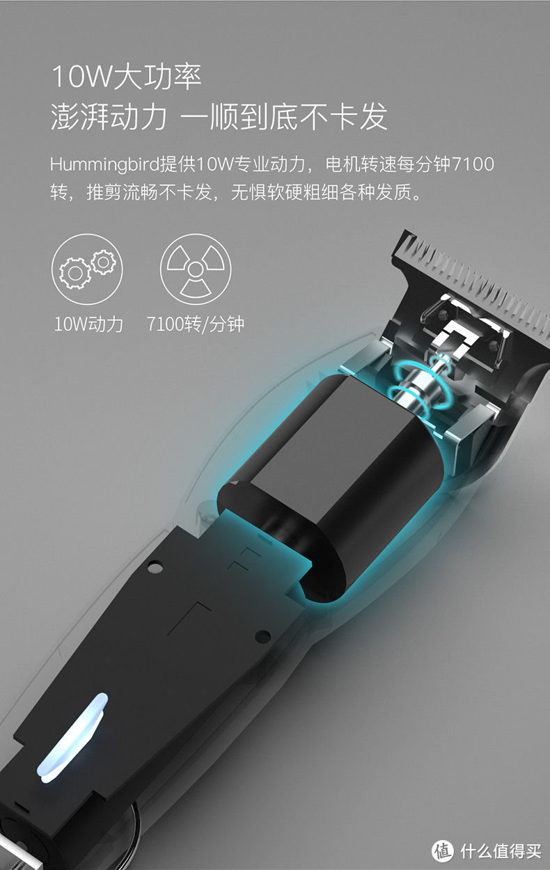 对比儿童理发器功率为5W，成人理发器是其两倍哈