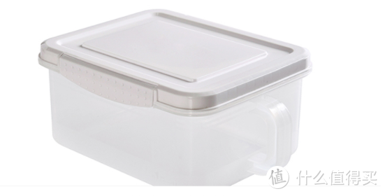 百露抽屉式冰箱收纳储物盒（白色，密封圈，带把手）