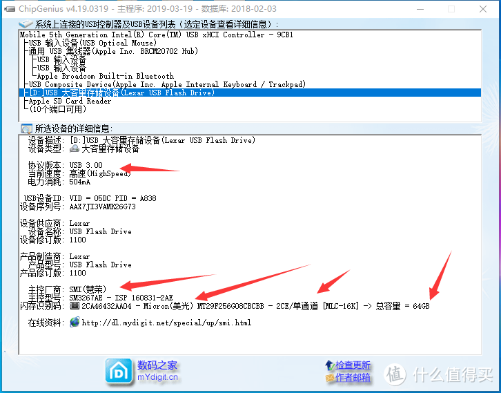 雷克沙Lexar 雷克沙 S37 USB3.0 U盘 64G开箱测试