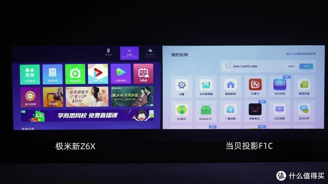 极米新一代Z6X对比当贝投影F1C，近千元差价有哪些不同？