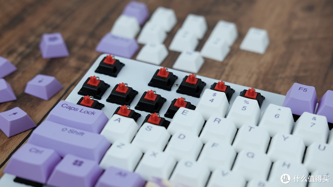 这个梦幻紫机械键盘爱了！达尔优A87红轴上手