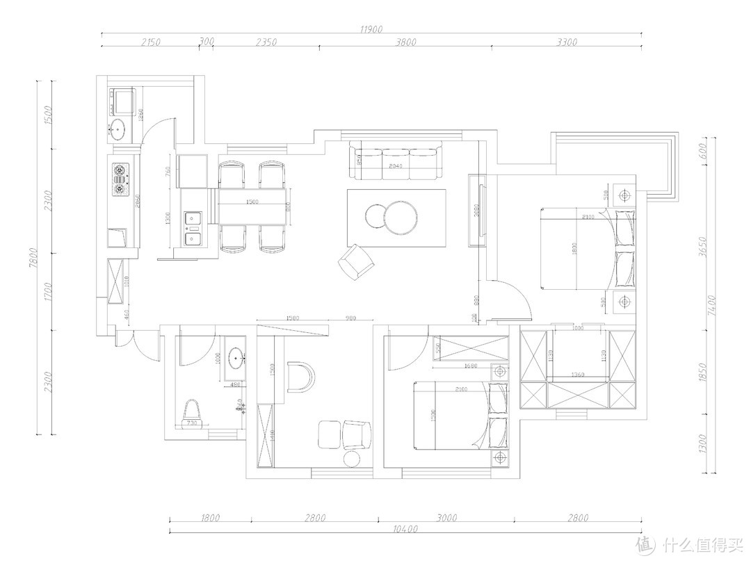成都武侯区珑熙郡115平米三居室现代北欧风格装修设计案例