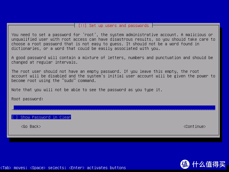设置ROOT密码，如直接回车则会禁用超级管理员账号，我这里选择启用