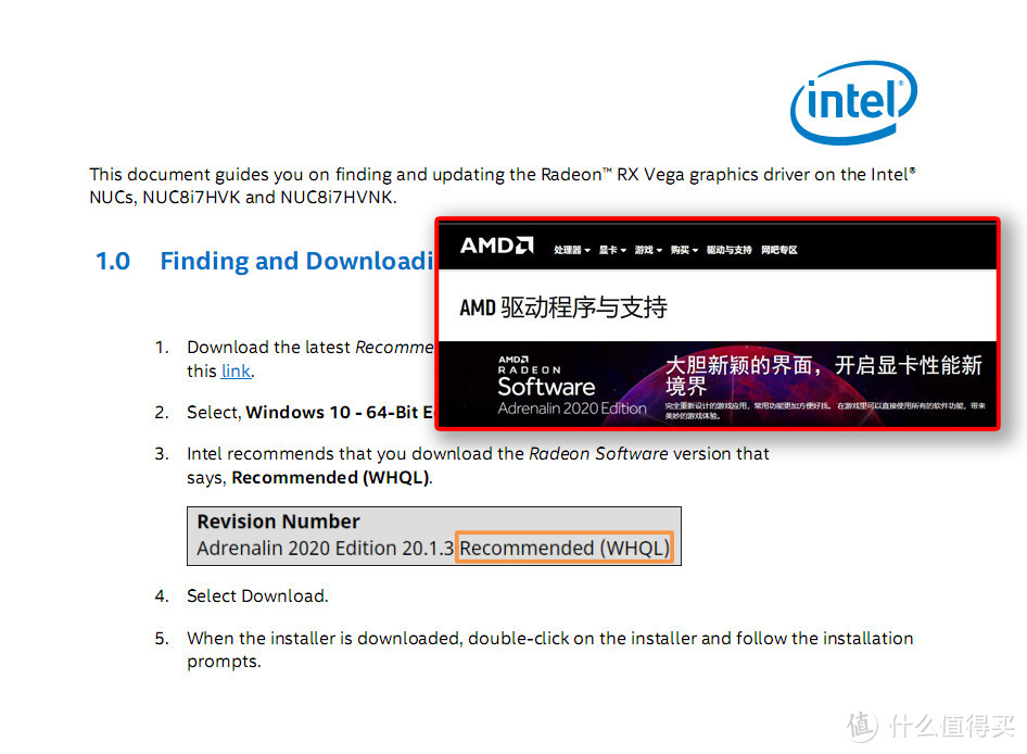 灰色区域内就是核心说明，意思让你去AMD官网下一个20.1.3版肾上腺驱动... ...