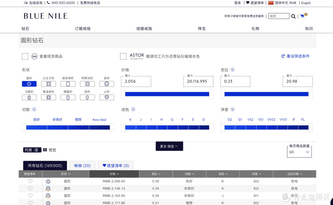 手把手教你在Blue Nile进行裸钻定制