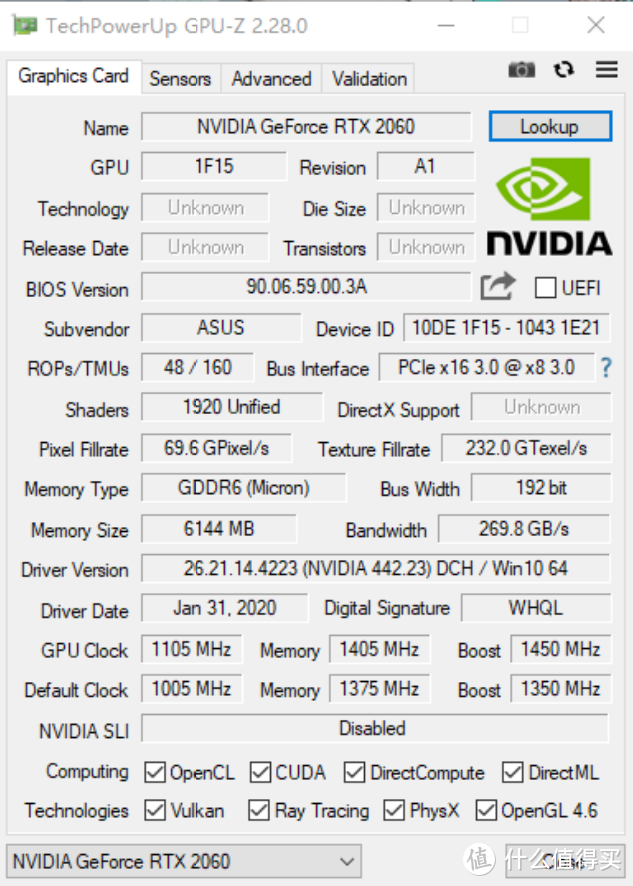 2060的gpuz信息