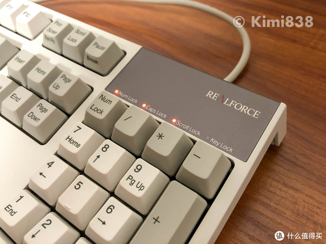 ▲ 104键盘，数字区域键位布置和市面常见的104键位键盘类似。