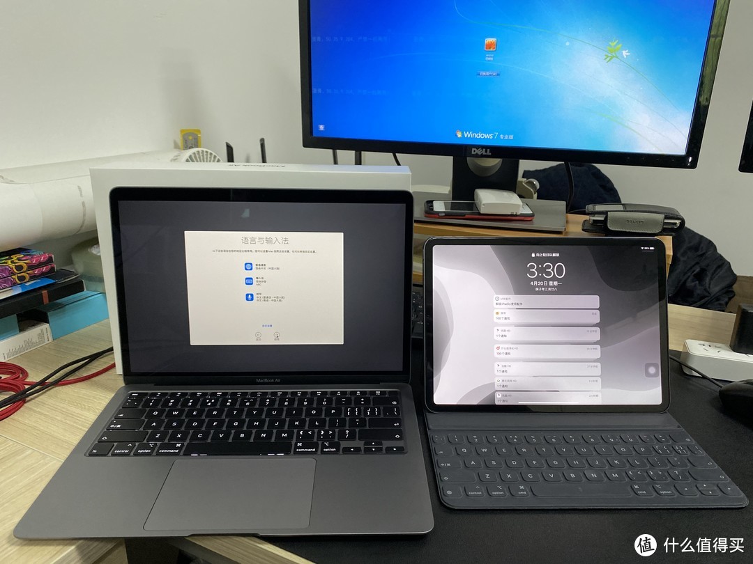 2020款MacBook Air 深空灰简单开箱与iPad Pro对比感受