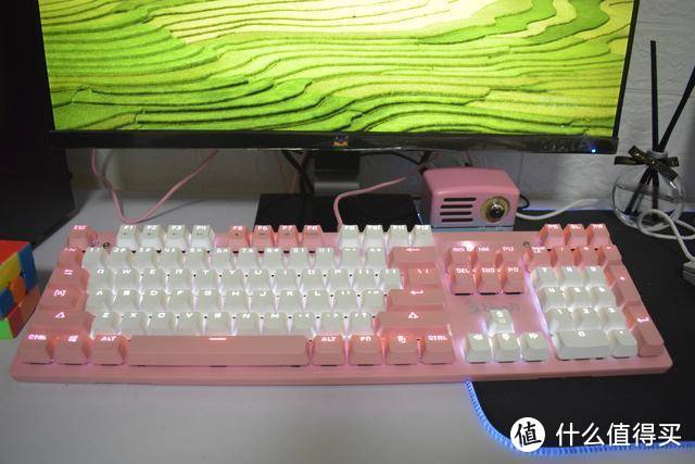 台式电脑DIY必备，女游戏玩家首选，血手幽灵bloody B770粉军键盘上手