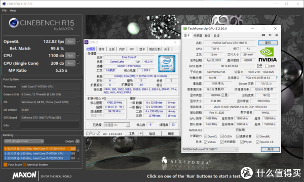 CinbenchR15分数1100