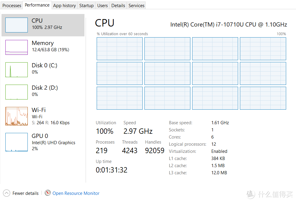 NUC默认PL1下可以全核3GHz