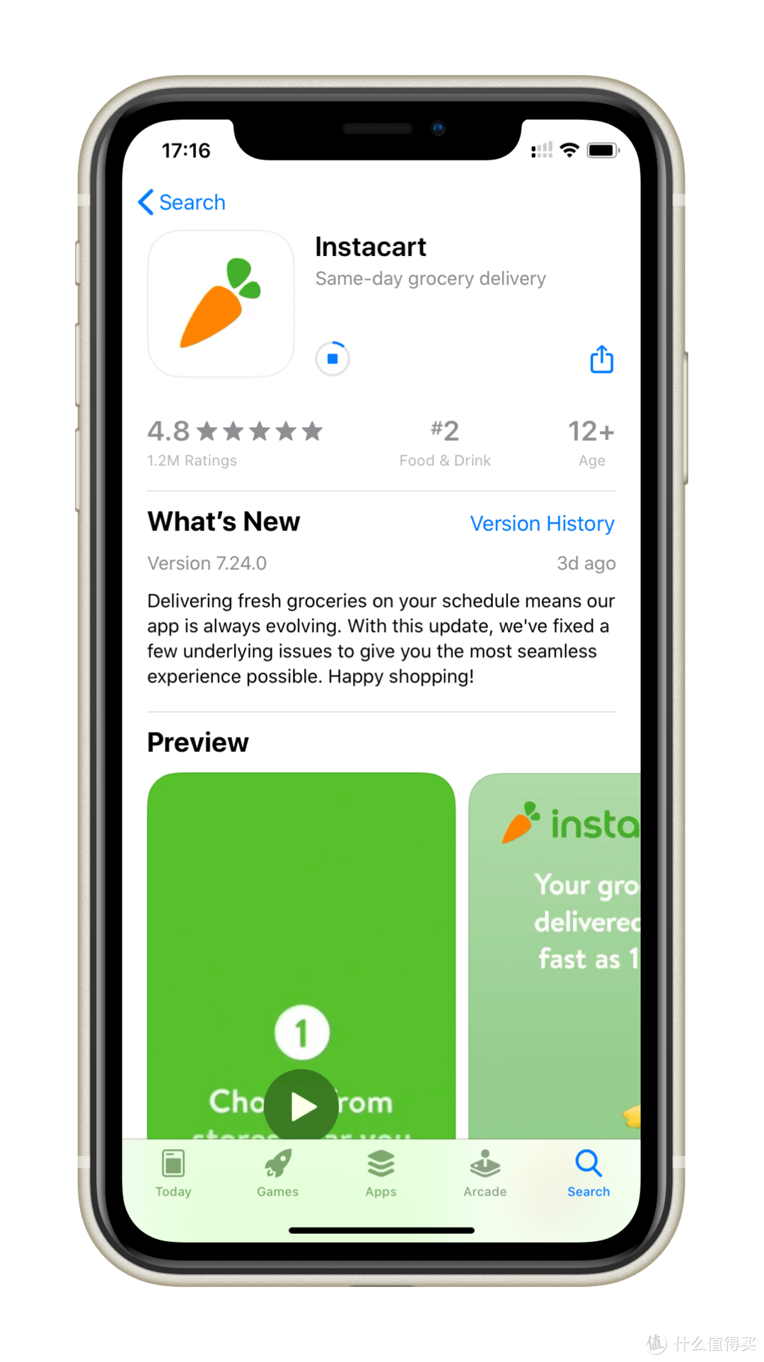 Instacart App，iOS 只能在外区AppStore搜索下载