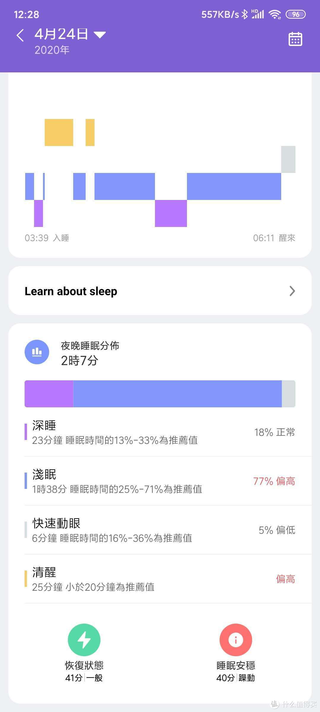 ▲app睡眠功能界面