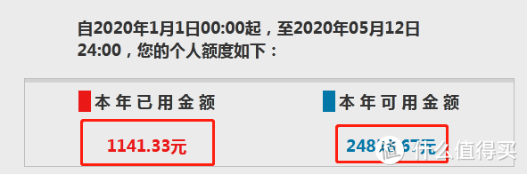 通过这个网站，可以看到你使用掉的额度。还有年度剩余额度。