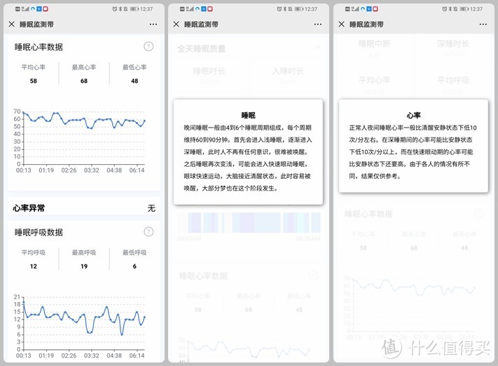 睡眠质量，呼吸心率，实时监测，无线传输，37度睡眠监测带都可以