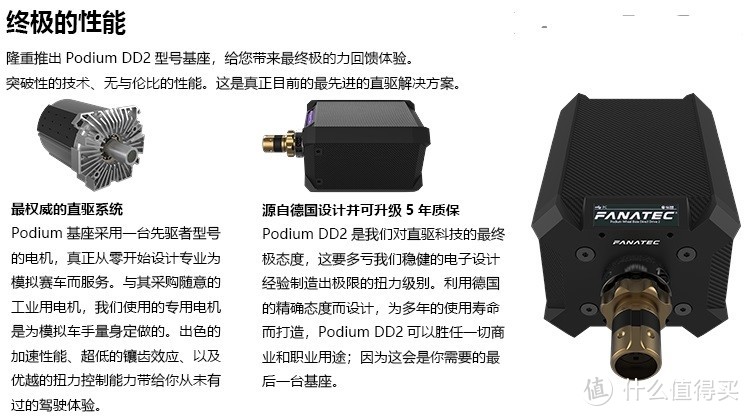 借助DD电机的快速响应特性，FANATEC出品的这款DD方向盘驱动器可以提供非常逼真的赛道反馈手感。