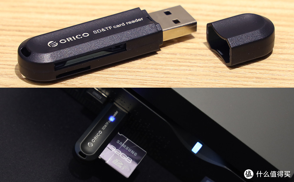 奥睿科(ORICO) USB 3.0 TF/SD读卡器(CRS21) 外观及使用展示