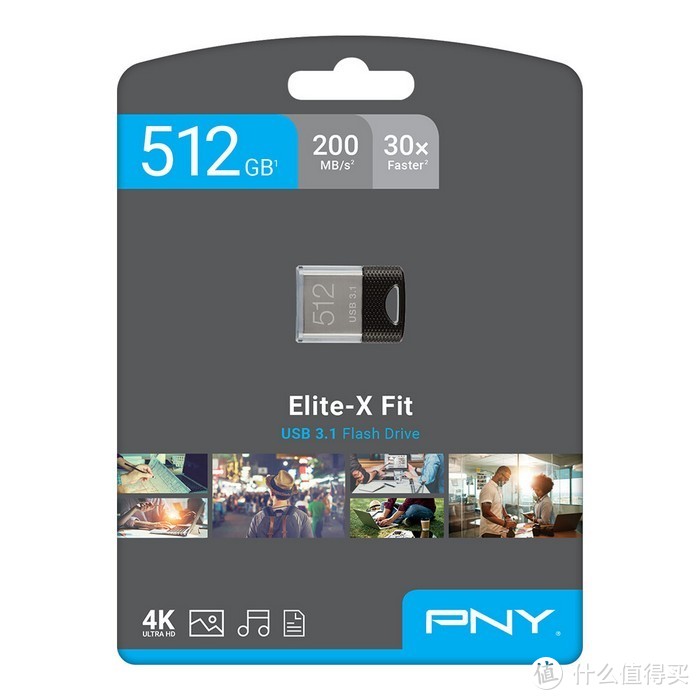 大容量小身材、200MB/s读速：PNY必恩威发布Elite-X Fit 512GB袖珍U盘