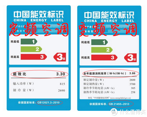 ▲能耗标识都是3，但是注意区分产品类型及依照的国家标准，特别是7月份新国标推出之后。