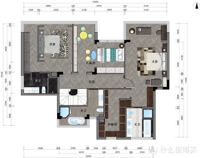 280㎡现代轻奢复式改造，超大客厅+落地窗