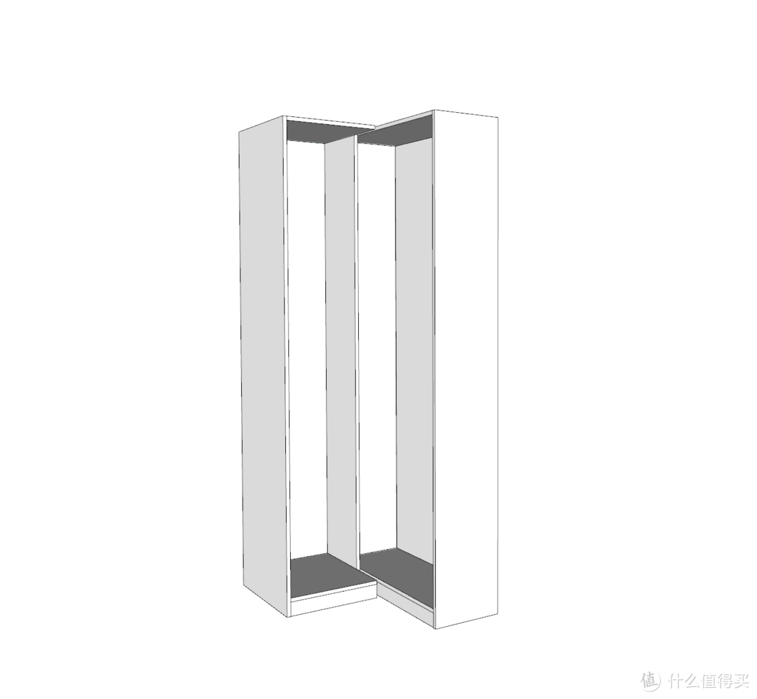 再次提醒：58cm深度的转角柜，两个侧板的深度是不同的。