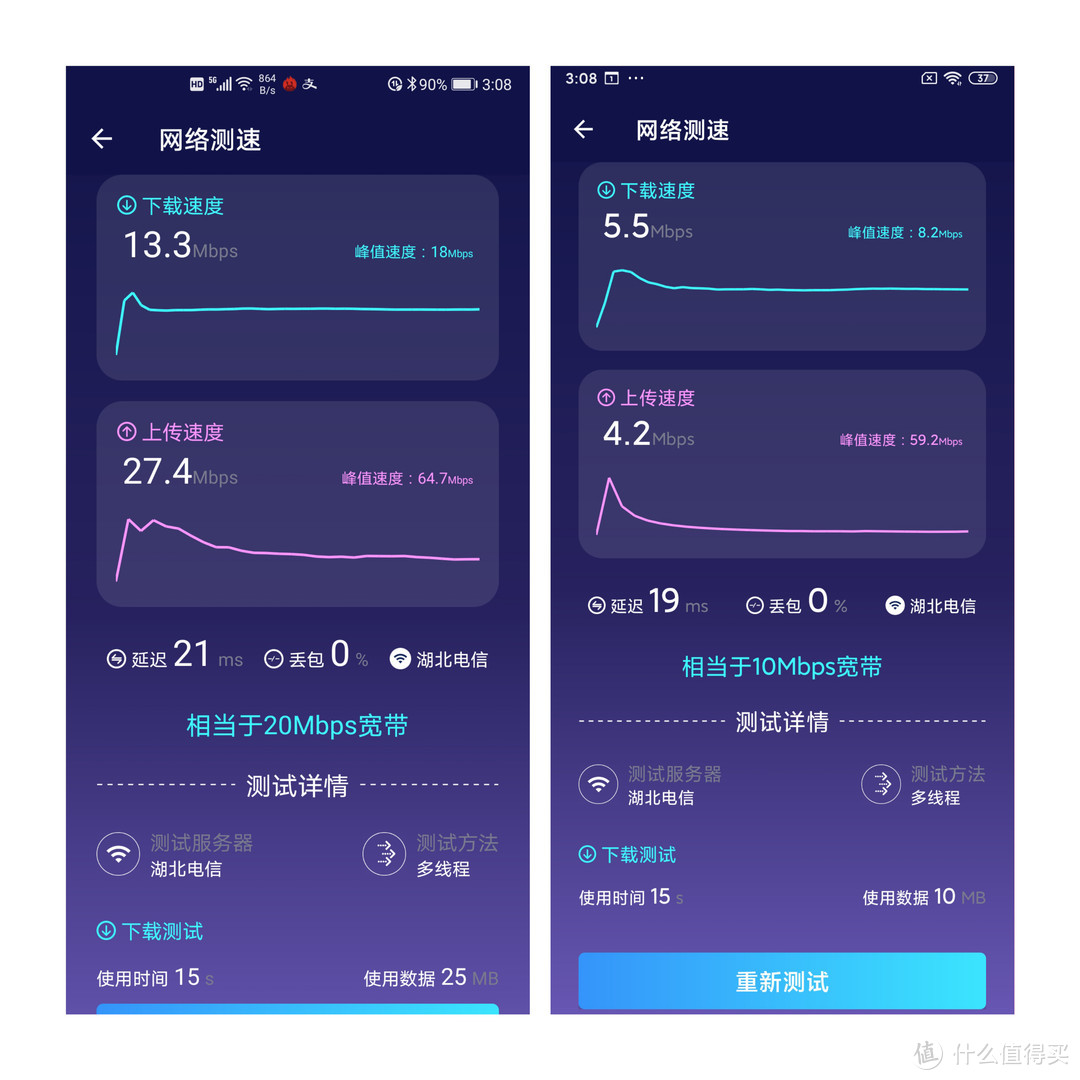 左：荣耀V30 Pro，右：小米8