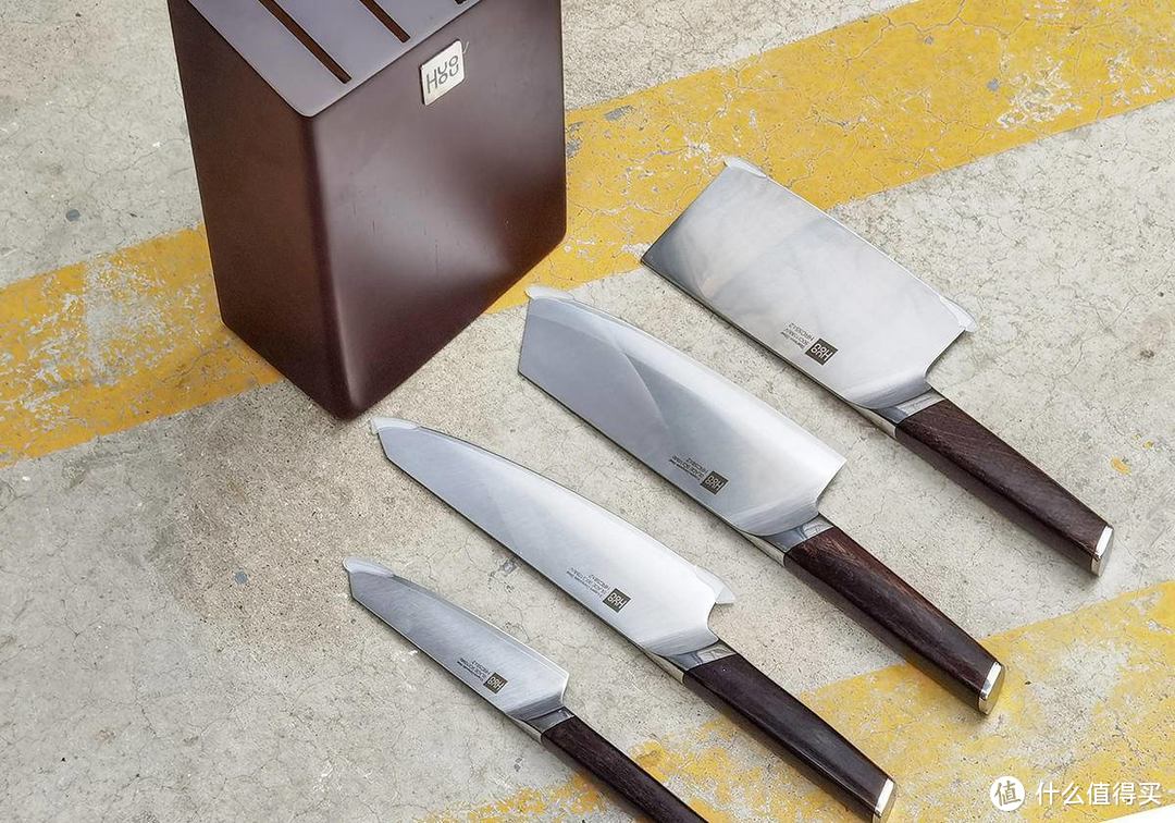 火候刀具5件套上手，高档日本刀材质，用它切菜切肉太快了