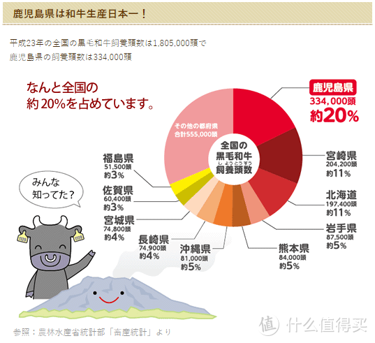 鹿儿岛县和牛产量占全国约20%