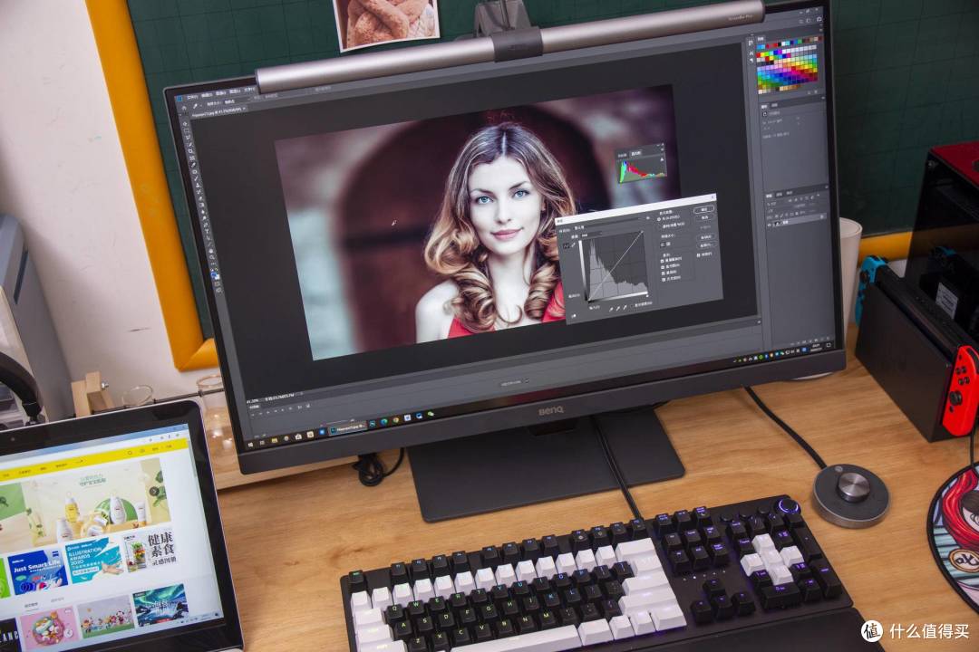 电脑外设及周边篇十三2k分辨率65w反向充电明基专业显示器pd2705q设计