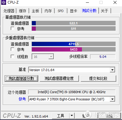 和3700X成绩比较接近