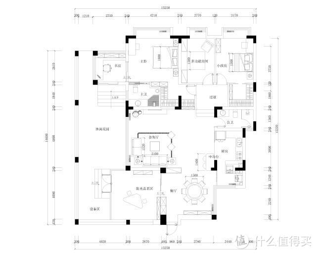 成都博瑞城市花园159平米3室2厅现代风格装修设计，造价43.4万