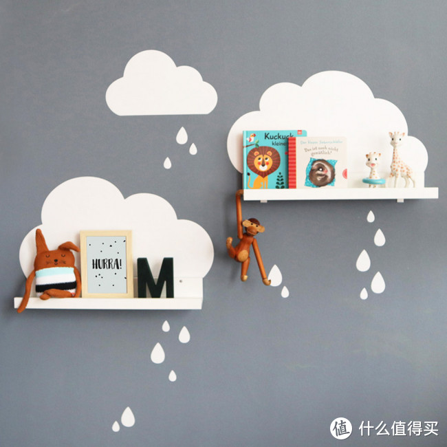DIY儿童房装饰，云彩和雨滴是贴纸，刷漆也行，麻烦点