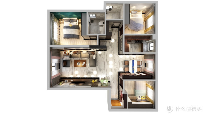 酷家乐俯视效果图