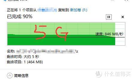 5g文件写入的时候最后500mb已经降速