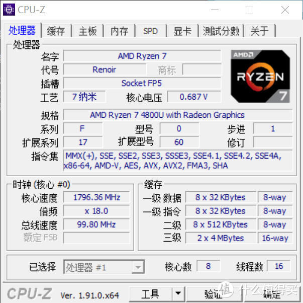 显示强大AMDCPU数据