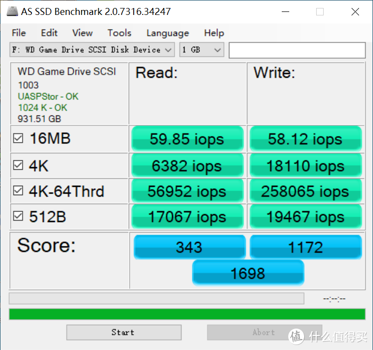 AS SSD Benchmark iops view
