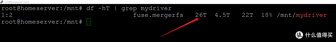 如上图,可以看到2块硬盘已经成功合并挂载。