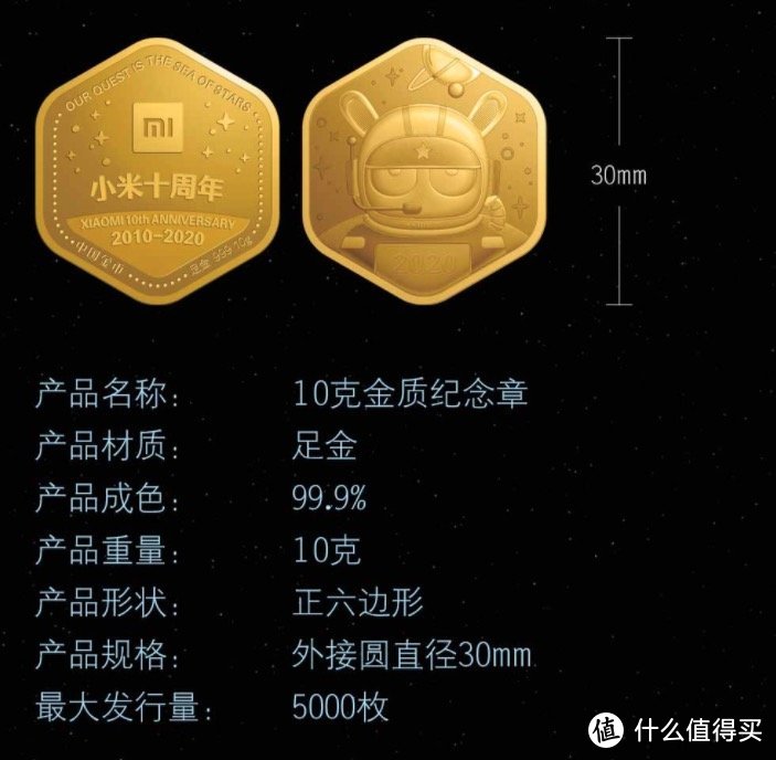 中国金币总公司授权出品“小米十周年纪念金章”