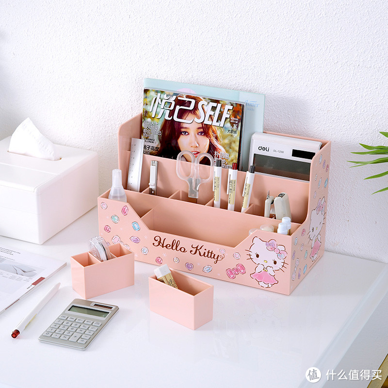 HELLO KITTY 粉色系列创意桌面化妆品收纳盒进店必买的七个理由
