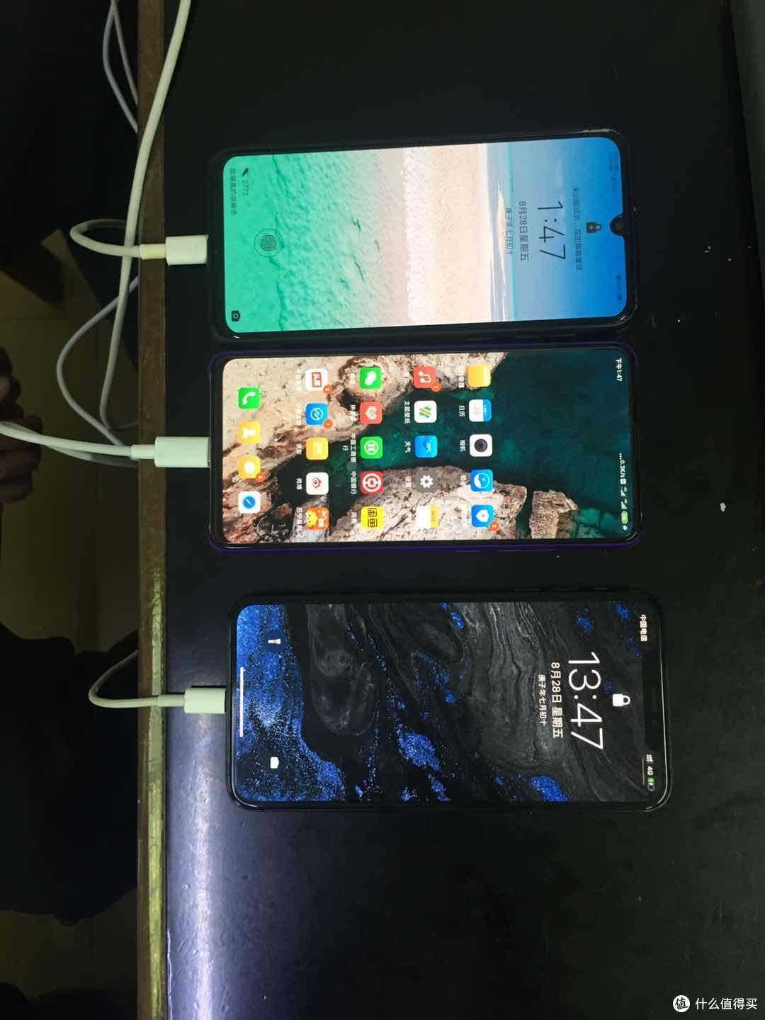 三部手机分别为华为,红米k20pro,iphonexsmax