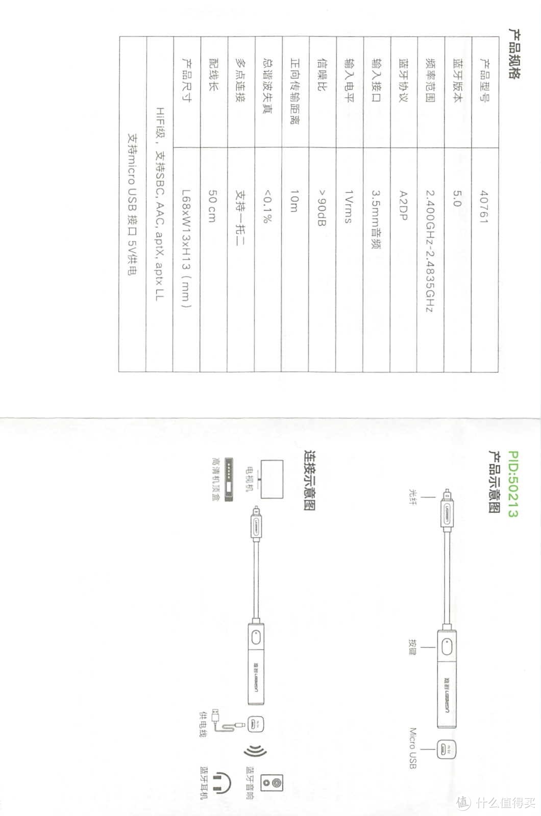 绿联 蓝牙发射器5.0免驱aptx适配器电脑电视转光纤3.5mm耳机