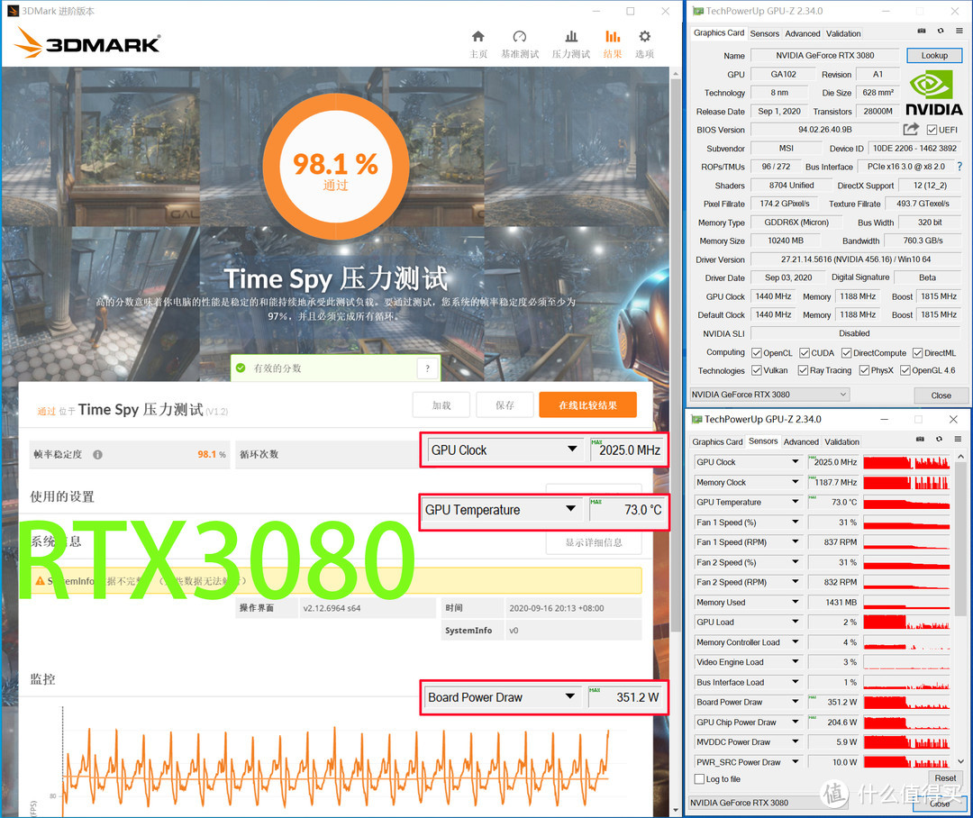 吊打上代旗舰  微星RTX3080魔龙首测