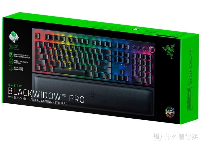 雷蛇发布BlackWidow V3 Pro黑寡妇蜘蛛V3无线游戏键盘，更绚丽灯效、静音黄轴、200小时续航