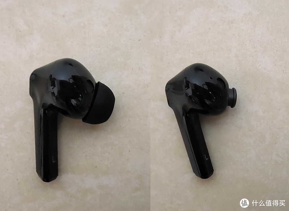 ▲ 耳塞为硅胶材质，安装方式也是传统的形式，不似AirPods Pro一样。