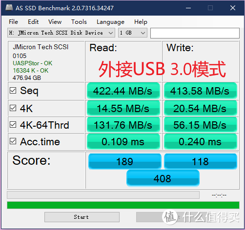 USB 3.0模式下读写速度