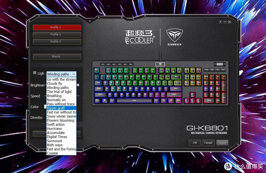 可换轴RGB机械键盘不到200元入手，超频三GI801黑曼巴使用体验