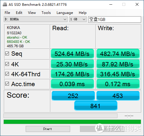 空盘1GB数据跑分