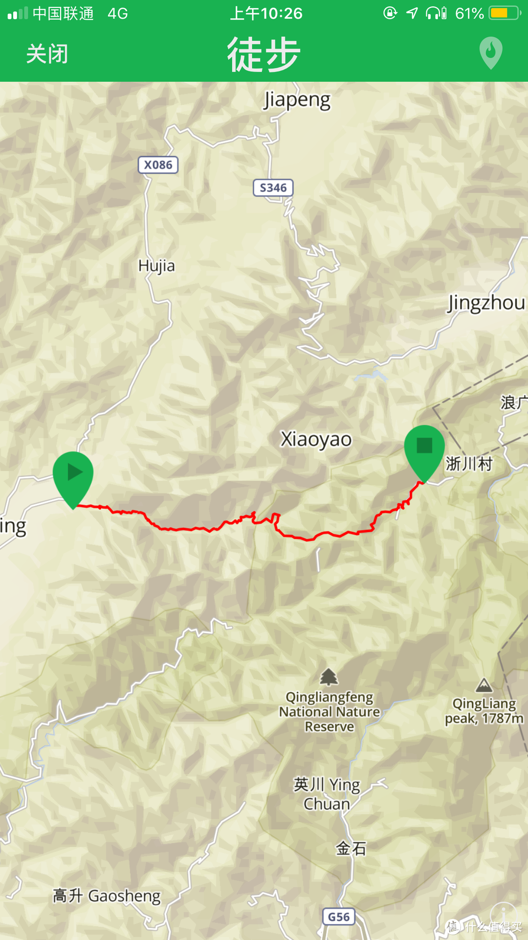 颂拓绘制的徒步路线图