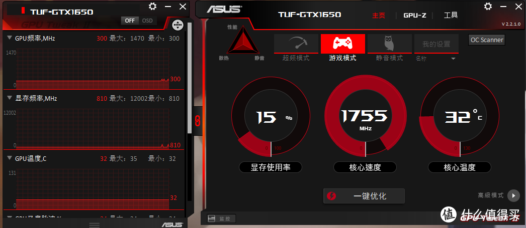 10块钱换来10%的性能提升，TUF-GTX1650-O4GD6-P-GAMING